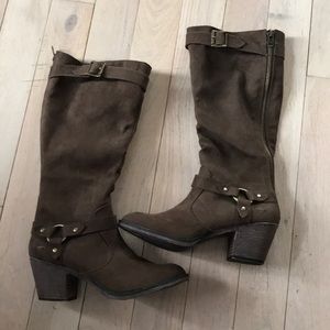 Brown heeled boots